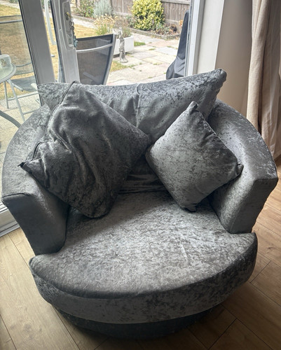 Grey velvet barrelback swivel - velvet,