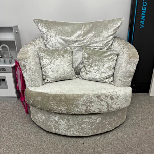 Silver crushed velvet swivel - crushed,