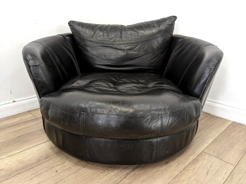 Armchair dfs black - black, leather