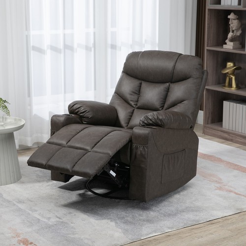 Leather manual recliner - manual,