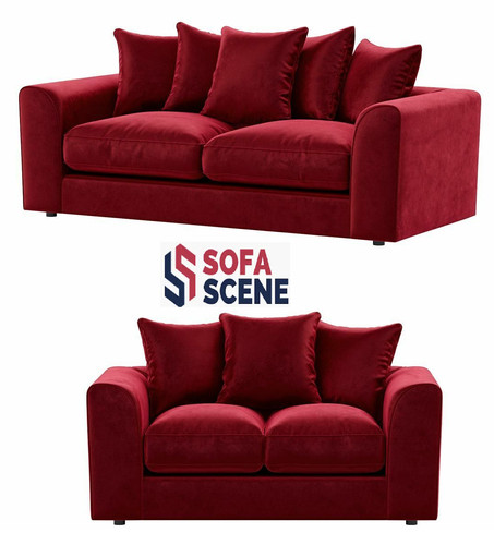 Ruby red plush - fabric, corner